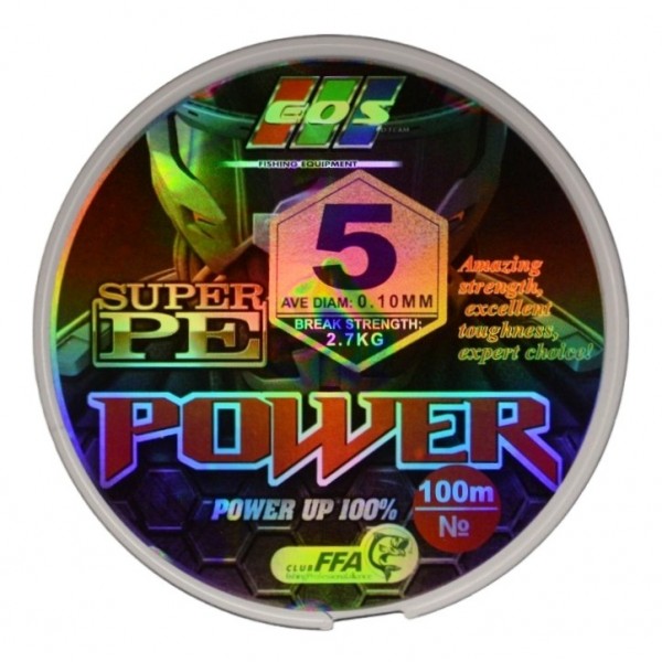 Шнур рибальський, EOS Power Super PE, 100м, перетин 0,10мм
